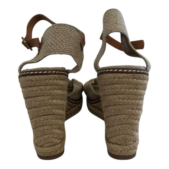 Tory Burch Women's Size 9.5 Macy Linen Espadrille Wedge Sandals - Picture 6 of 9